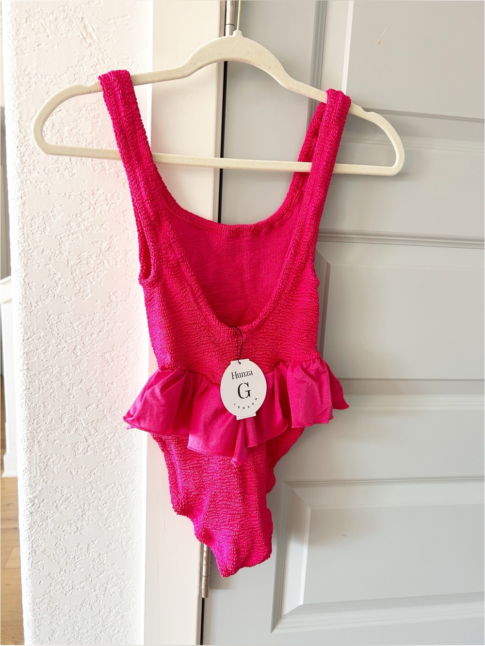 NWT Hunza G Denise Frill Metallic Crinkle One Piece Swimsuit - Picture 4 of 6